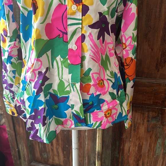 NWT J. Crew Collection Silk Twill Top in Vibrant Garden size 6 - Picture 5 of 7